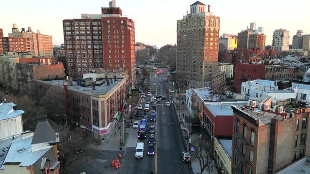 Scenic Aerial View of Flatbush and Park Slope Brooklyn  During Sunset - Pt. 4