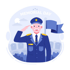 Celebrate memorial day flat illustration