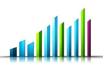 AI Produced Commercial and Financial Color Graphic Ascending and Descending