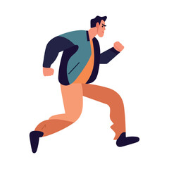 businessman running with determination