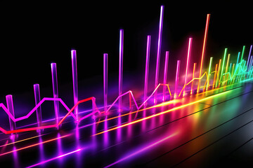 AI Produced Commercial and Financial Color Graphic Ascending and Descending