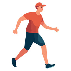 Muscular man running sports activity