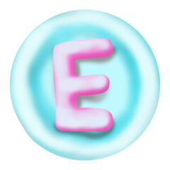 embossed english letters like balloons