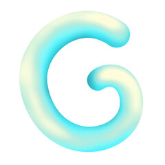 embossed english letters like balloons