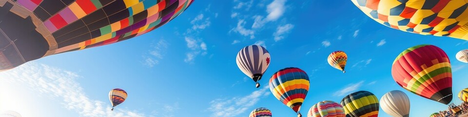 Naklejka premium background with hot air balloons