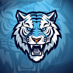Creative Blue Tiger Logo Concept for Esport and Sport Team Branding