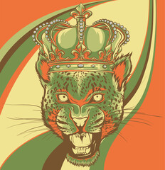Portrait of a head leopard vector illustration
