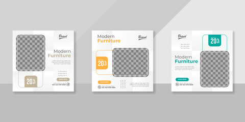 Modern Furniture social media post templates design