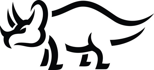 Simple Abstract Illustration of Triceratops Dinosaur © DKG1111