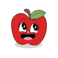 Cute apple character vector, back to school clip art