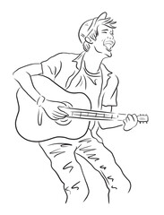 Fototapeta na wymiar Illustration of a person with a guitar
