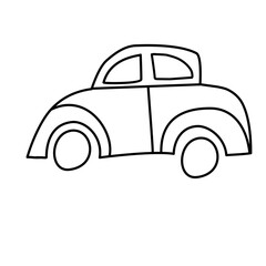 car doodle line icon