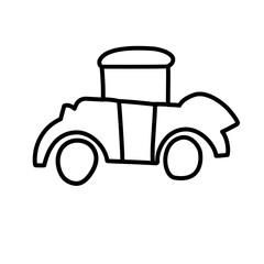 car doodle line icon