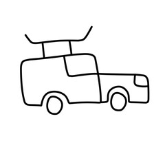car doodle line icon