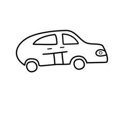 car doodle line icon