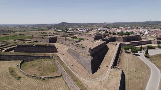 Unesco heritage site of forte de santa luzia, city of elvas in background. Alentejo, Portugal
