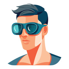 Man wearing cool in sunglasses
