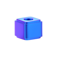 3D ABSTRACT PURPLE METAL OBJECT RENDER