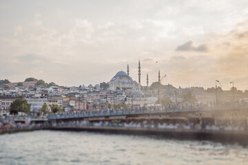 Fototapeta na wymiar Exterior of the Rustem Pasa Mosque in Eminonu, Istanbul, Turkey