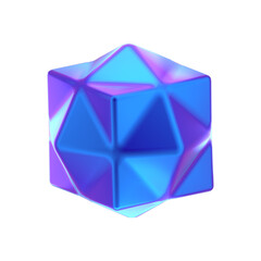 3D ABSTRACT PURPLE METAL OBJECT RENDER