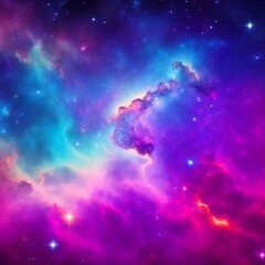 Fototapeta na wymiar Colorful space galaxy cloud nebula. Stary night cosmos. Universe science astronomy. Supernova background wallpaper. Generative AI.