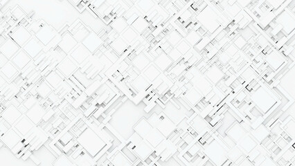 3d illustration of Futuristic frame artistic geometric design drawing or draft style black and white architecture and modern tech background banner and wallpaper.3d render.