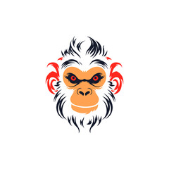 simple abstract monkey animal company logo