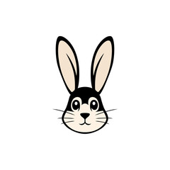 simple cute rabbit animal logo vector illustration template design