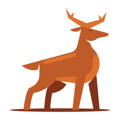 Deer icon. Flat illustration of deer vector icon.