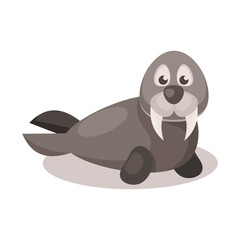 Vector illustration of seal and sea sign.
