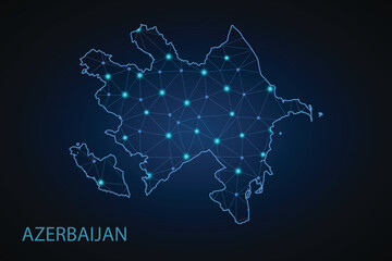 Map of Azerbaijan isolated on white background,Vector map-azerbaijan country on white background.