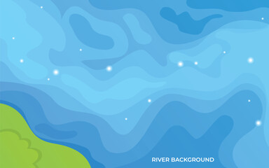 Top view river landscape in forest background