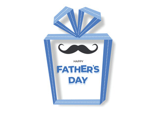 Fathers Day banner, poster, greeting template, with origami gift box