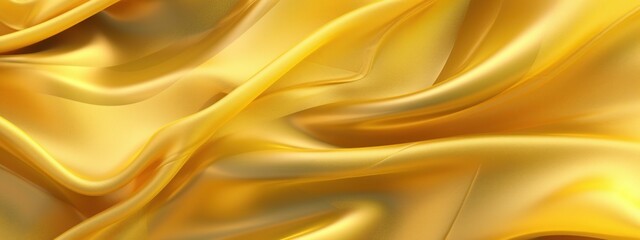 Golden fabric gracefully billowing, abstract fashion backdrop. Generative AI