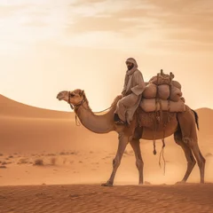 Foto op Plexiglas camel caravan in the desert  © STORYTELLER