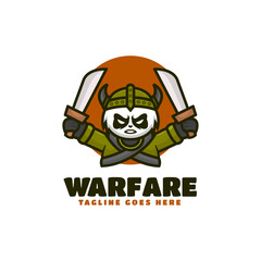 Vector Logo Illustration Warfare Mascot Cartoon Style.