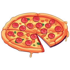 Pepperoni pizza slice, fresh and delicious meal