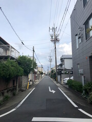 Fototapeta na wymiar residential neighborhood city street in Nagoya, Japan