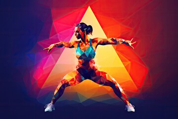 Fototapeta na wymiar a silhouette of a woman exercising