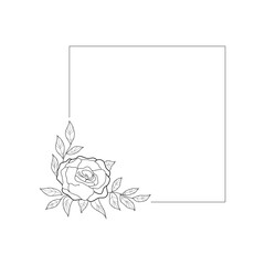 Square Floral Aesthetic Frame. Elements of decoration and design.