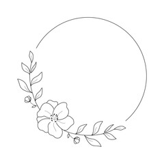 Obraz premium Round Floral Aesthetic Frame. Elements of decoration and design.