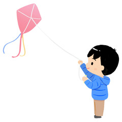 凧あげを楽しむ子ども
