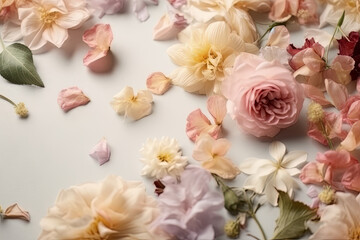 Obraz na płótnie Canvas Spring Flowers for Wedding Romantic Background, Generative AI