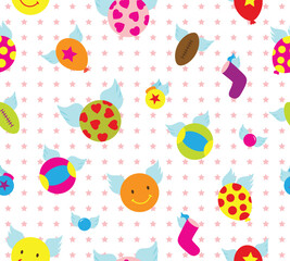 Kids elements seamless pattern