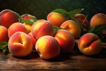 Naklejka na ściany i meble Peach fruit isolated on background. 