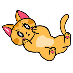 cat, kitten, cute, vector, fur, pet, smile, adorable, feline, funny, cartoon, happy, illustration, isolated, animal, character, design, clipart, doodle, draw, fuzzy, greeting, outline, pose, relax, 