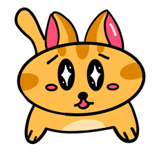 cat, kitten, cute, vector, fur, pet, smile, adorable, feline, funny, cartoon, happy, illustration, isolated, animal, character, design, clipart, doodle, draw, fuzzy, greeting, outline, pose, relax, 