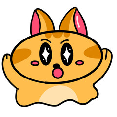 cat, kitten, cute, vector, fur, pet, smile, adorable, feline, funny, cartoon, happy, illustration, isolated, animal, character, design, clipart, doodle, draw, fuzzy, greeting, outline, pose, relax, 