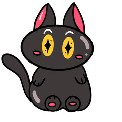 cat, kitten, cute, vector, fur, pet, smile, adorable, feline, funny, cartoon, happy, illustration, isolated, animal, character, design, clipart, doodle, draw, fuzzy, greeting, outline, pose, relax, 