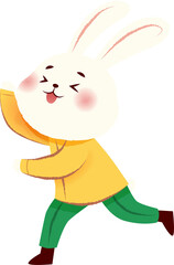 Fototapeta premium Cute Rabbit Dancing